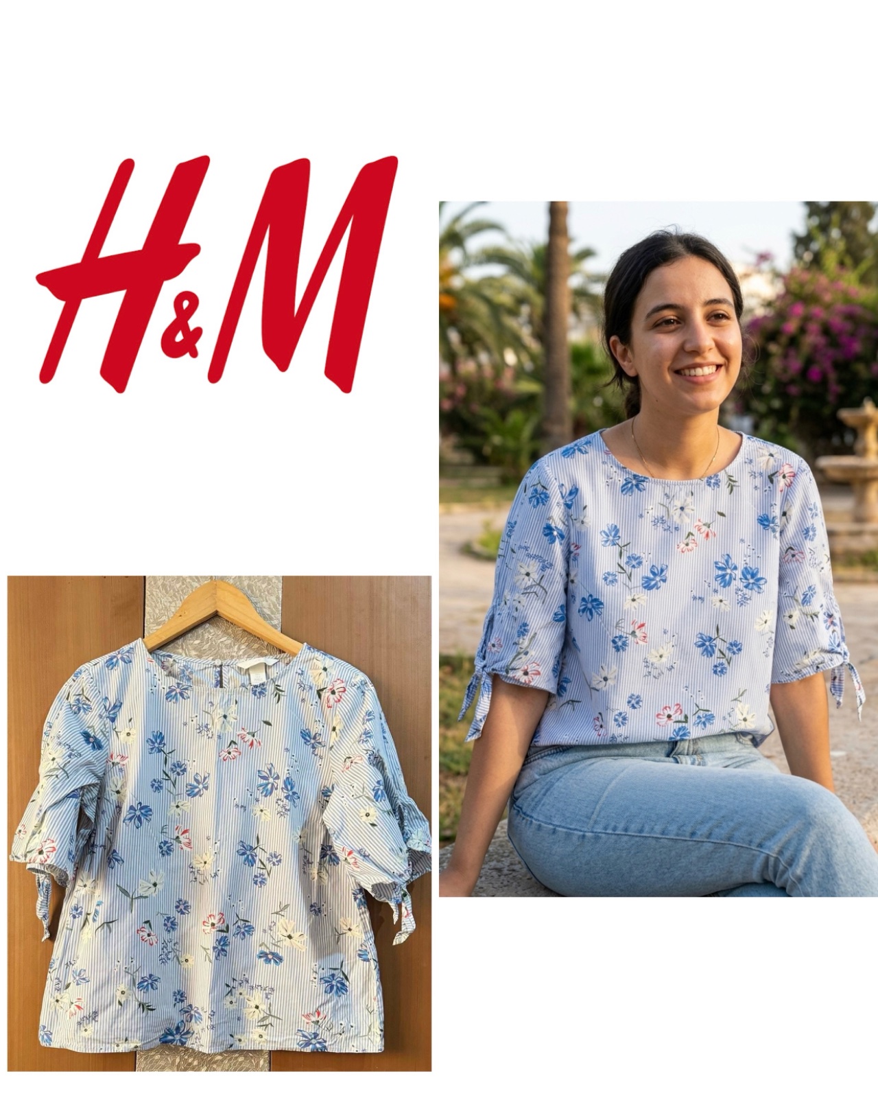 H&M floral pattern blouse