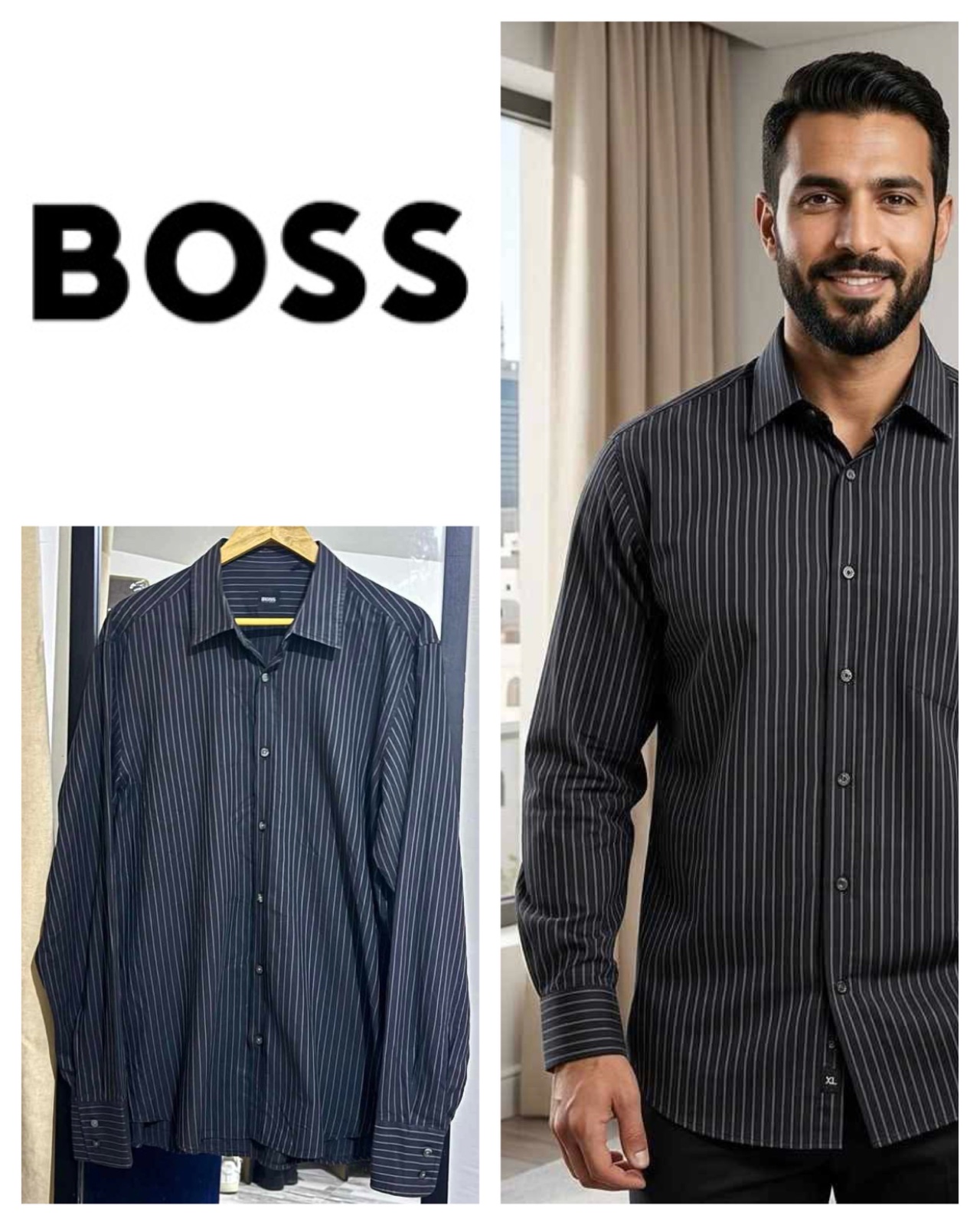 Hugo Boss Men  striped button up shirt