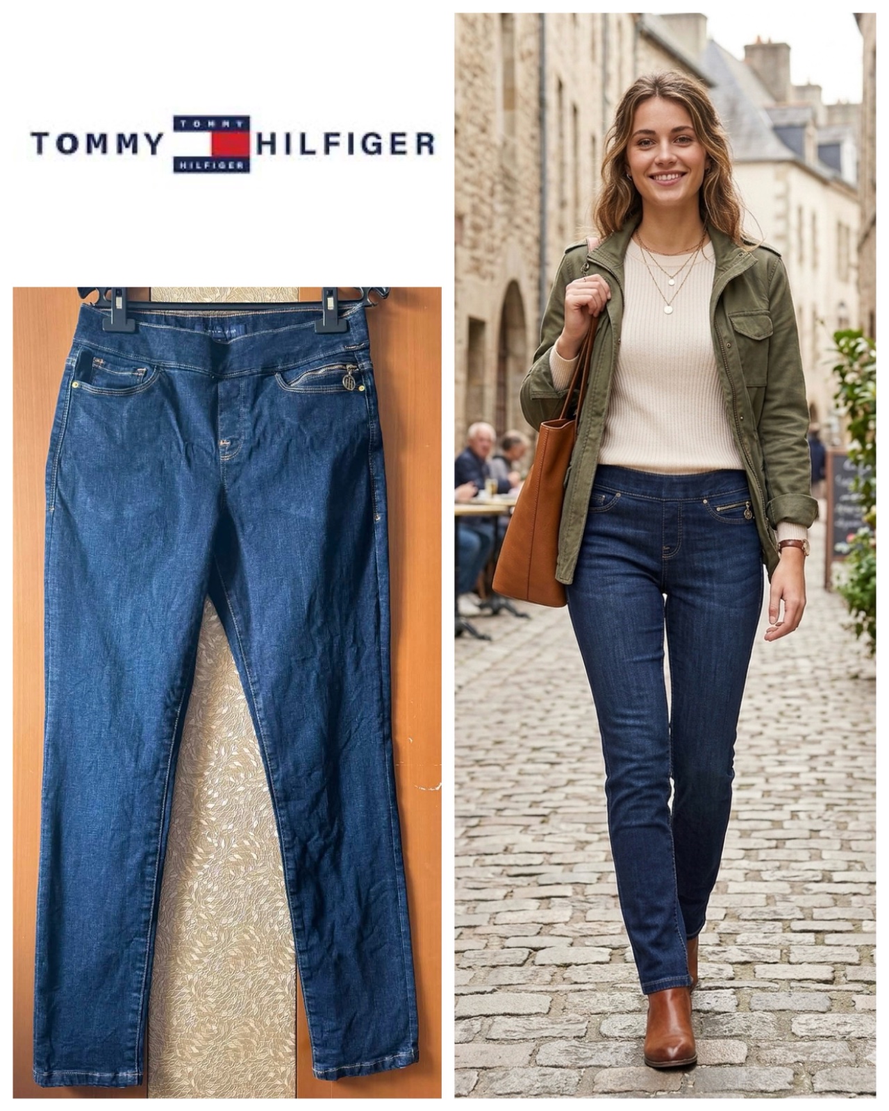 Tommy Hilfiger womens Gramercy Pull on Denim Jeans