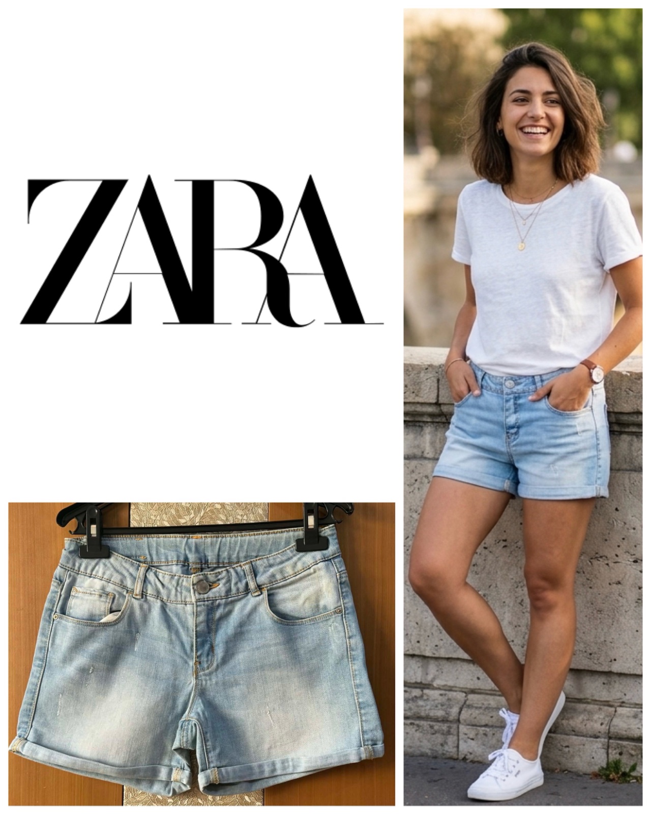 Zara Blue Denim Women's Shorts