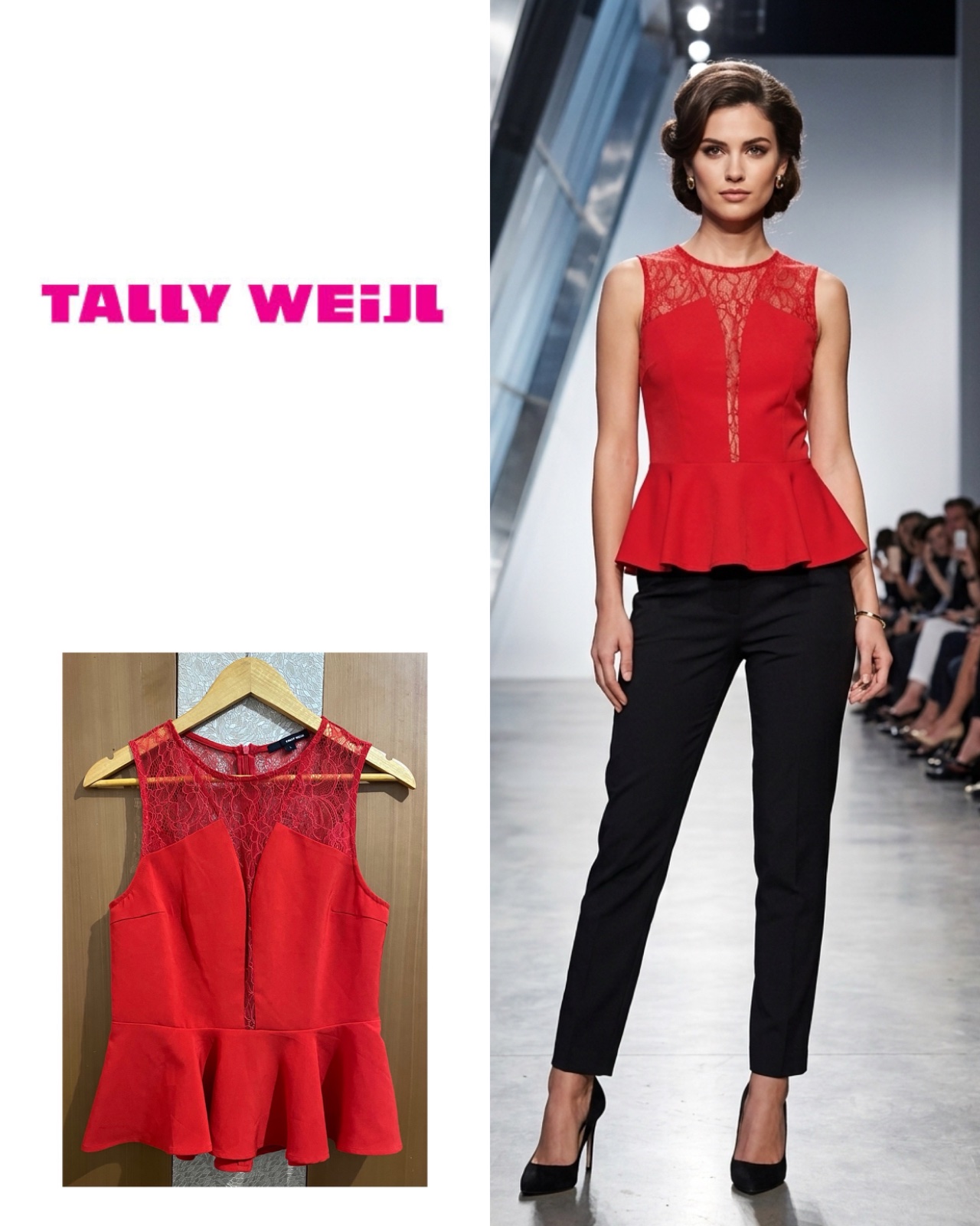 ❤️ Red peplum top ❤️