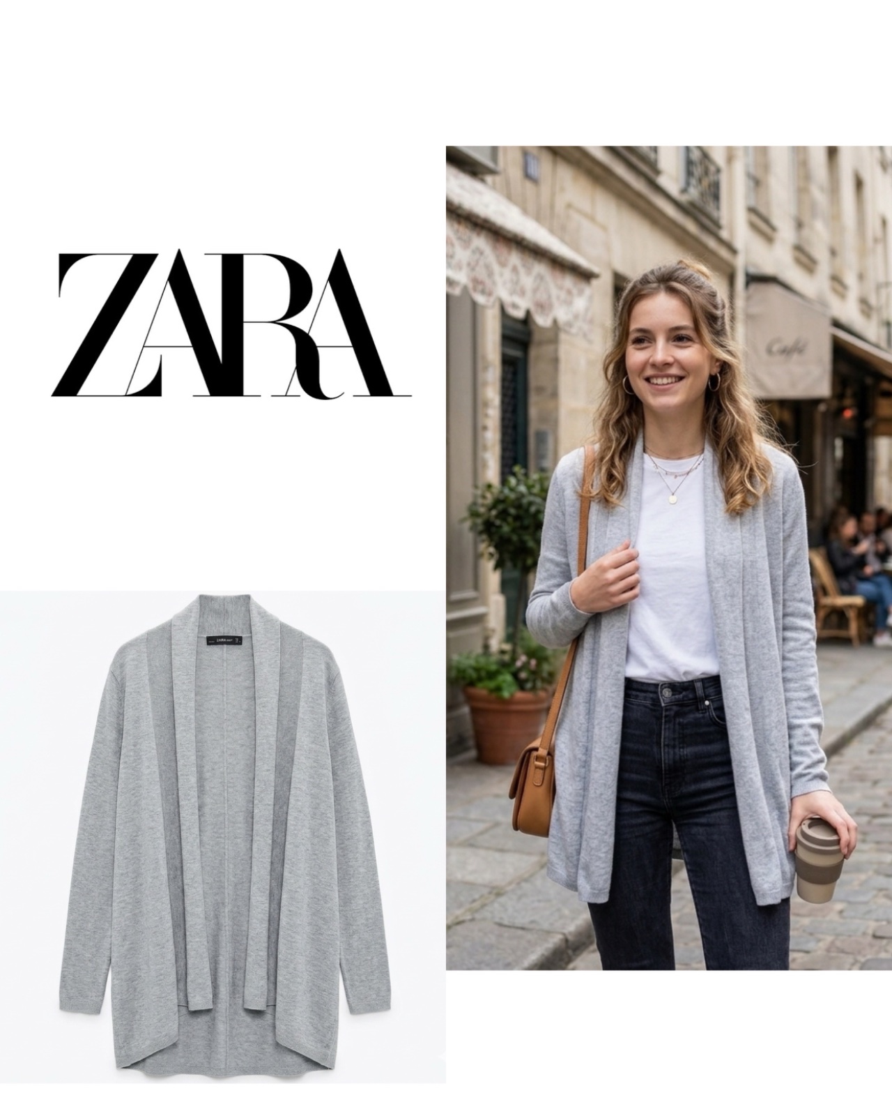 Zara Knit Open Front Cardigan