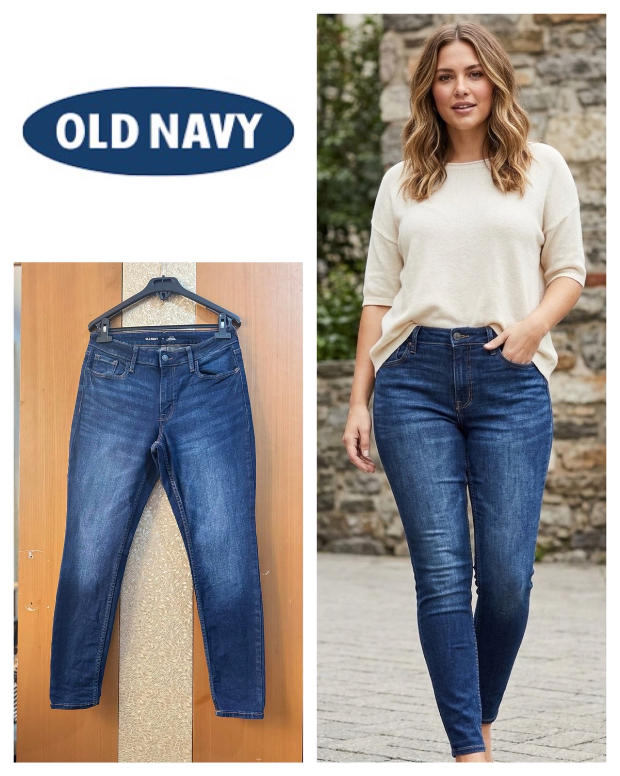 Old Navy Rockstar MId Rise Super Skinny Jeans Blue