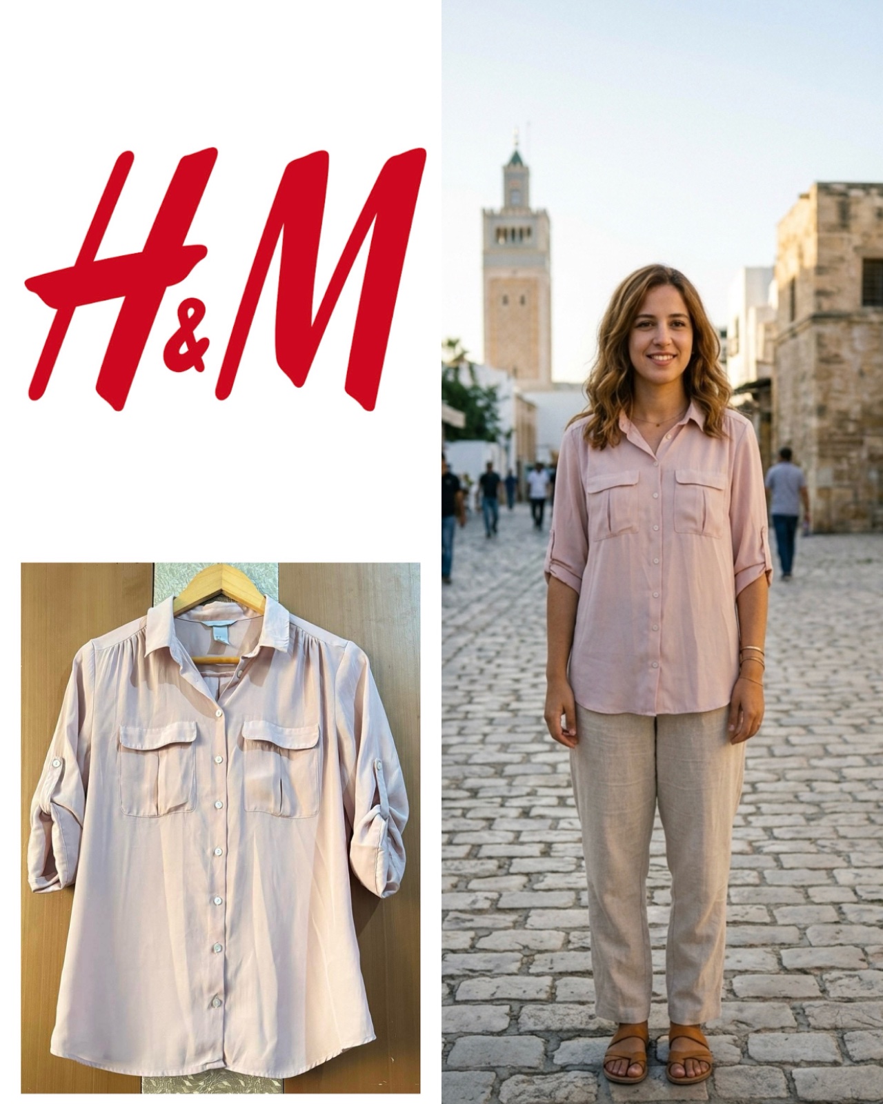 H&M Button Down Portfolio Blouse M