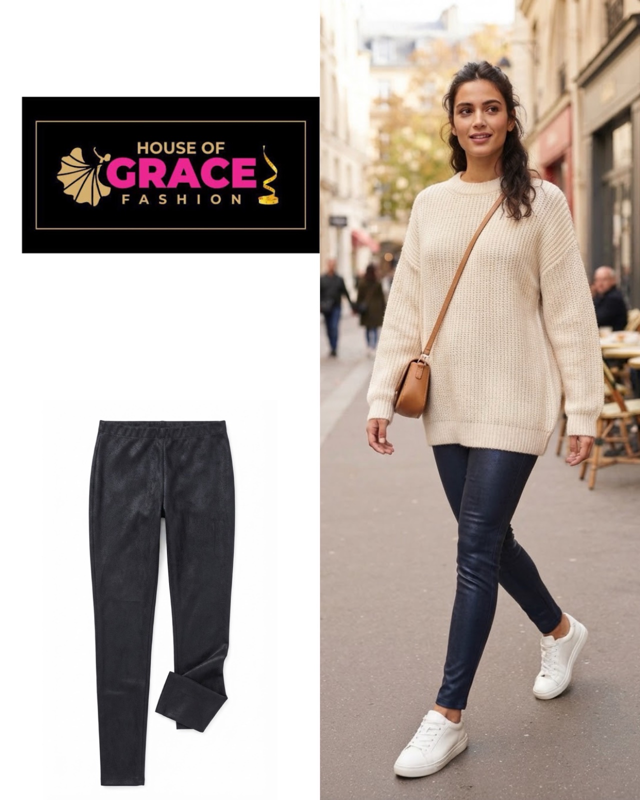 House of grace Women's Black Leggings