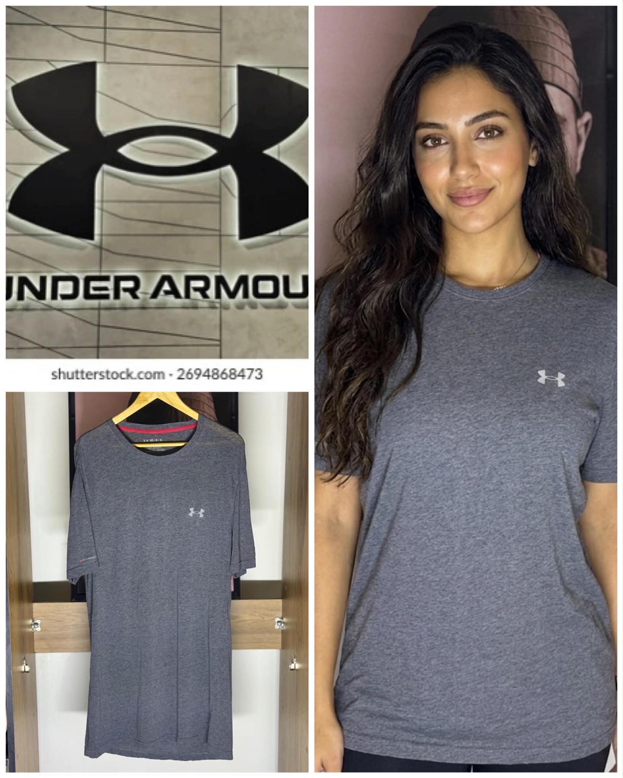 Under Armour Shirt Women M Gray Loose Fit Crew Neck Performance Tee Gym Active