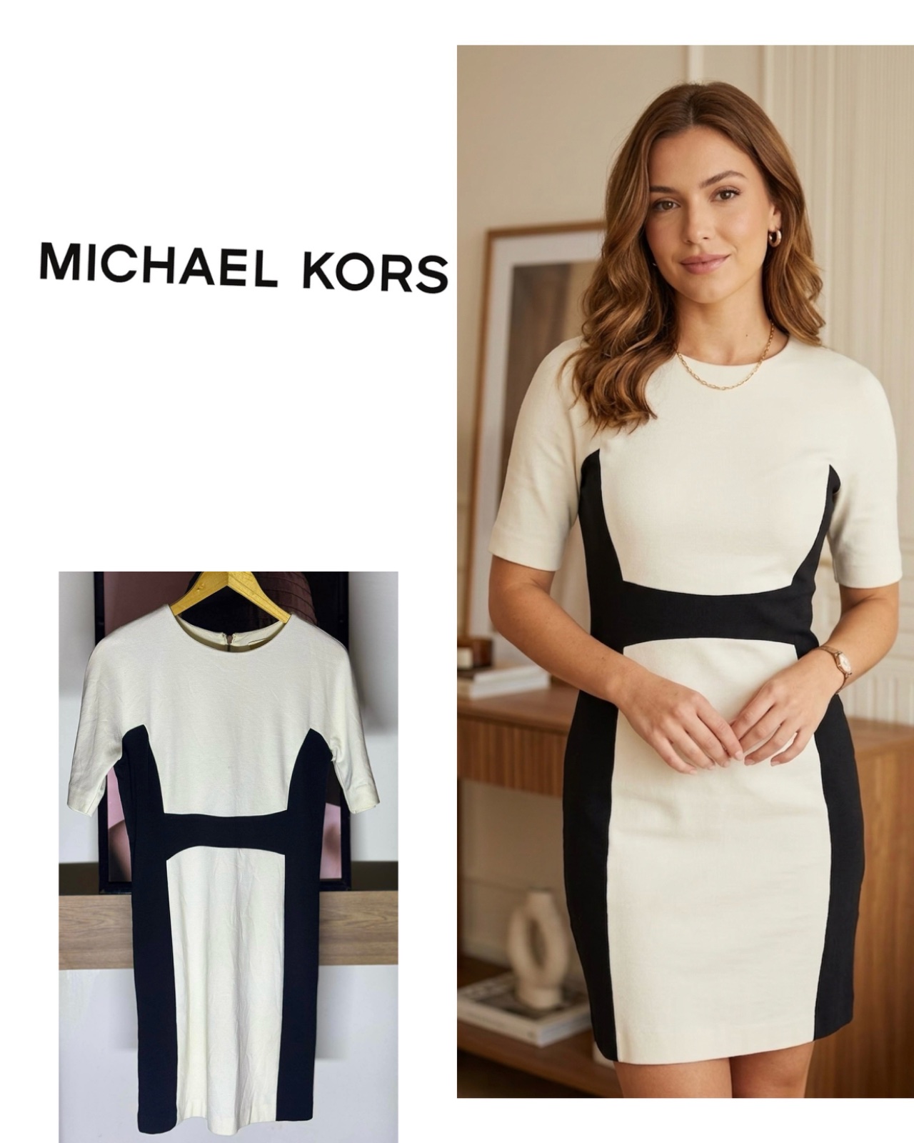 Michael Kors Black and White Mini Dress