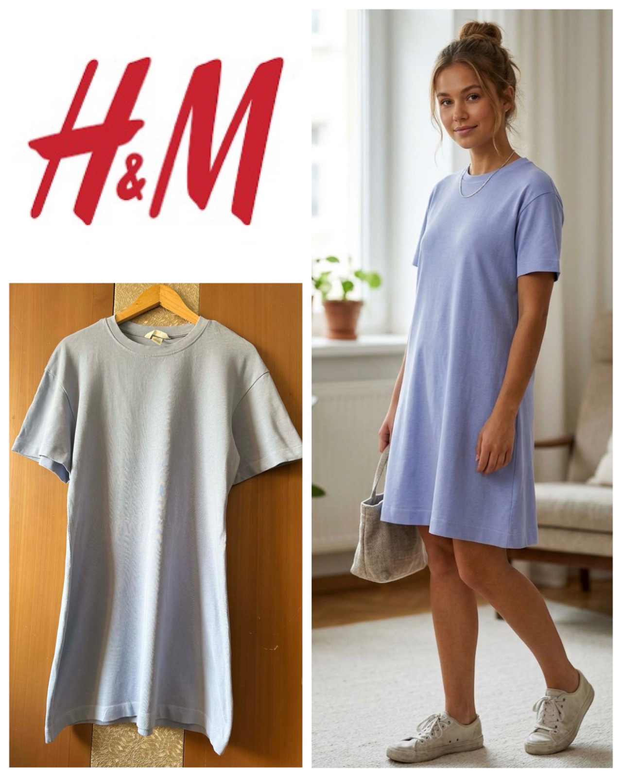 DEFINED-WAIST T-SHIRT DRESS 100% cotton 