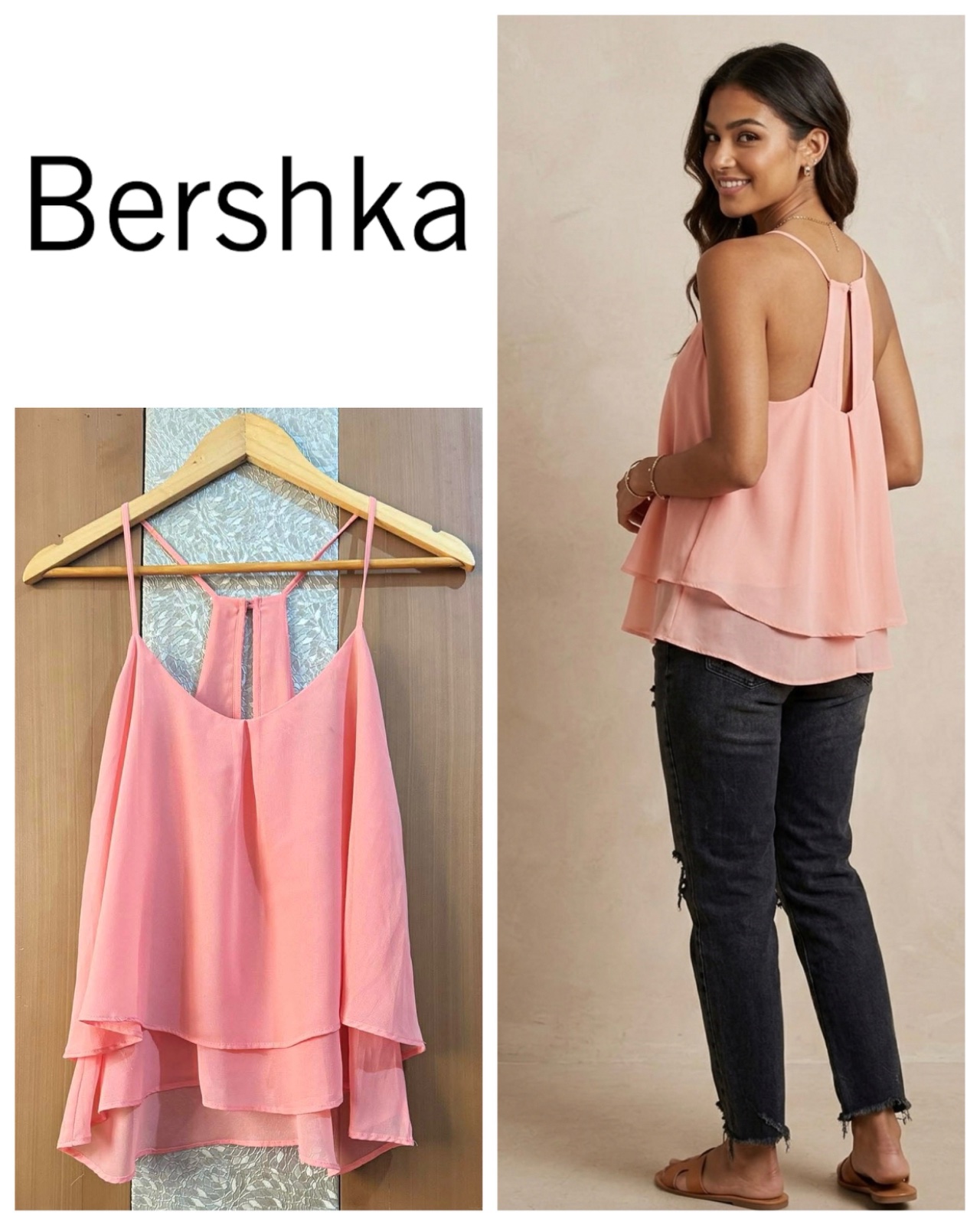 Bershka pink top