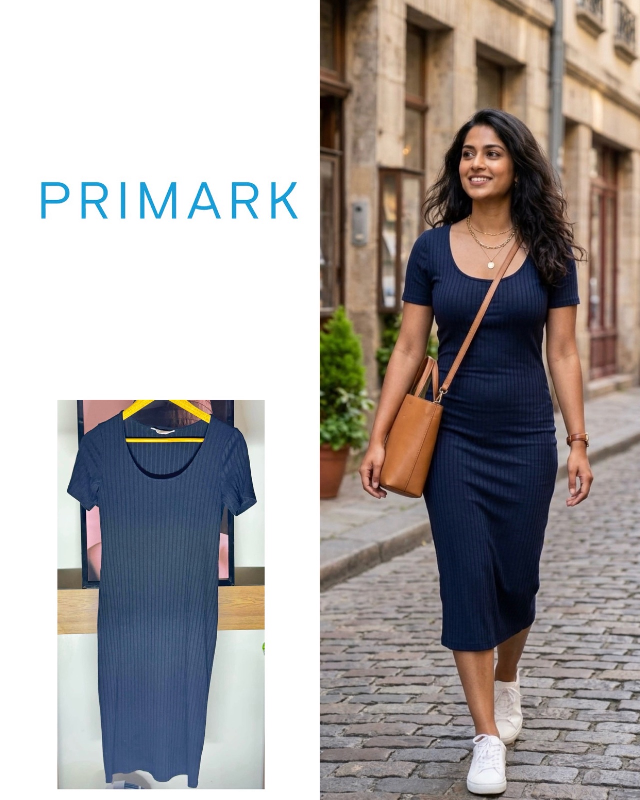 Primark Black Bodycon Midi Dress 