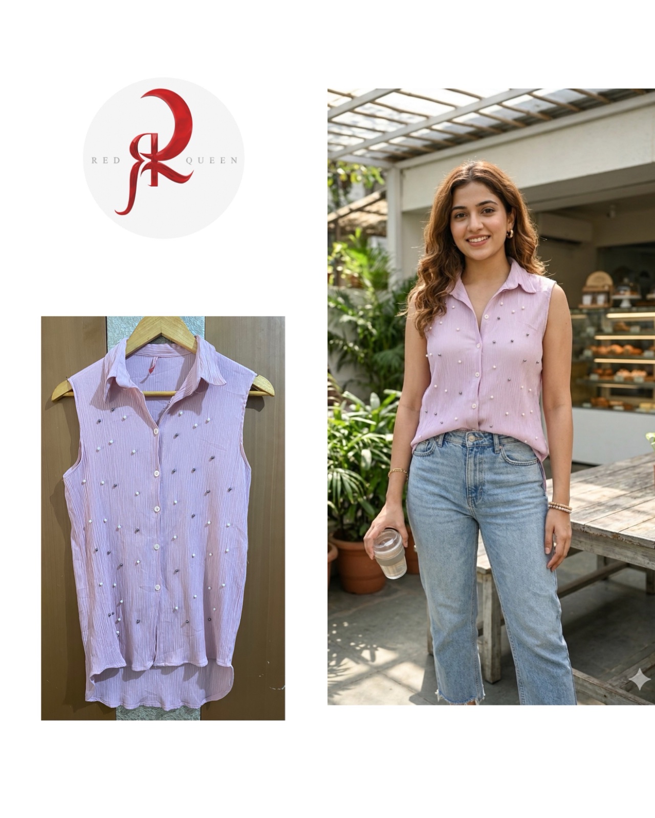 Pearl Womens Sheer Pink Top