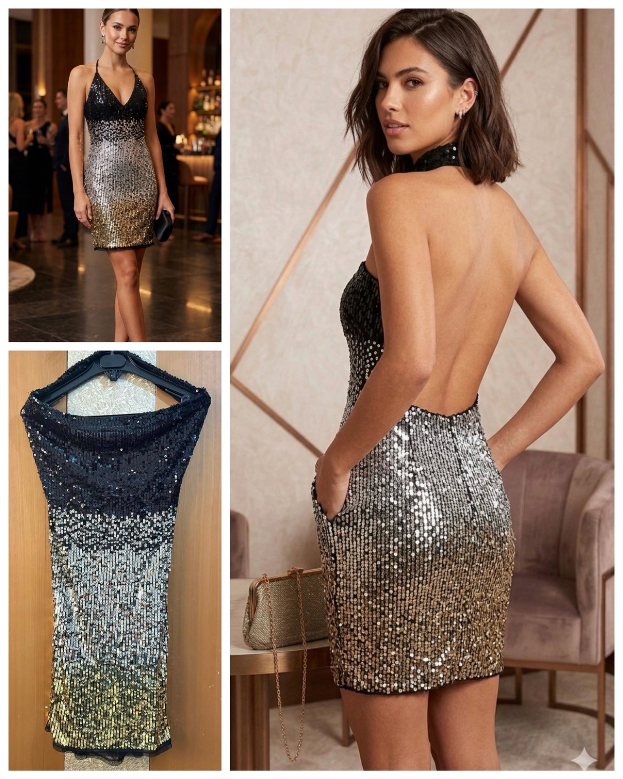 Robe cocktail courte au design sophistiquÉ