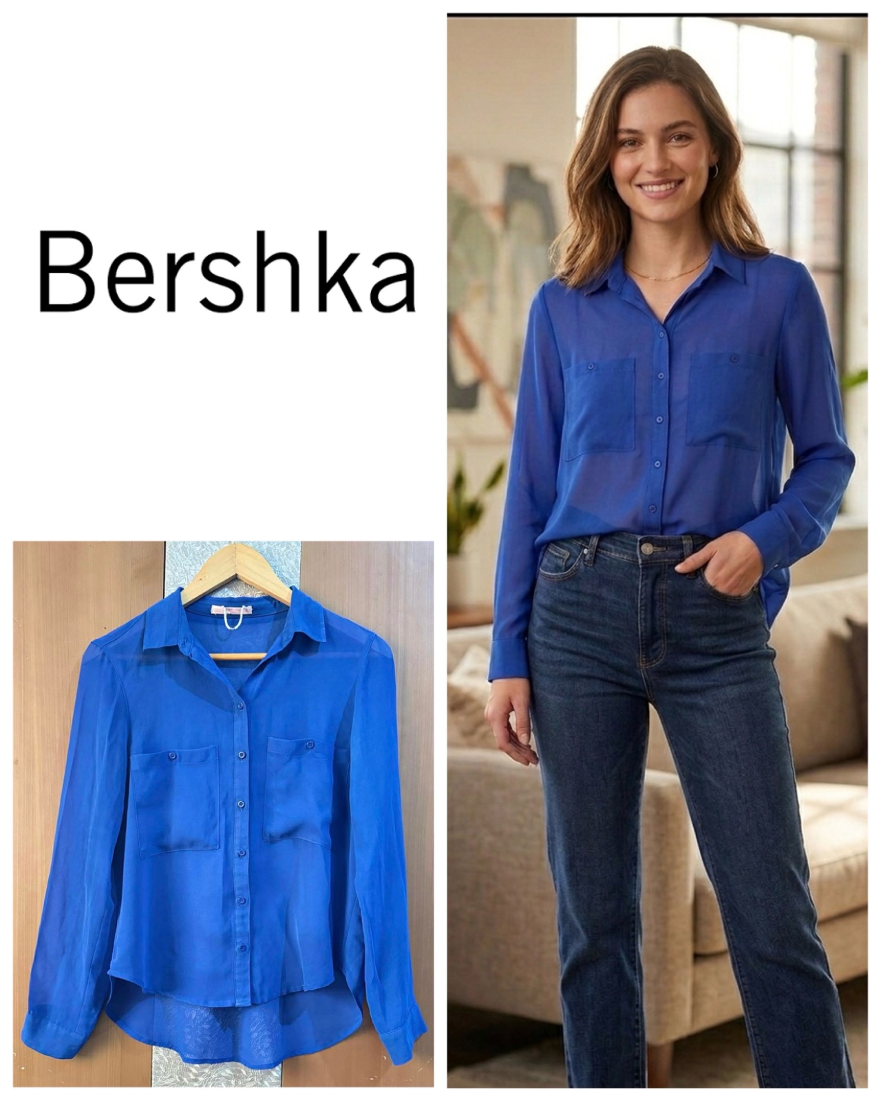 Blue Relaxed Button Down Shirt 