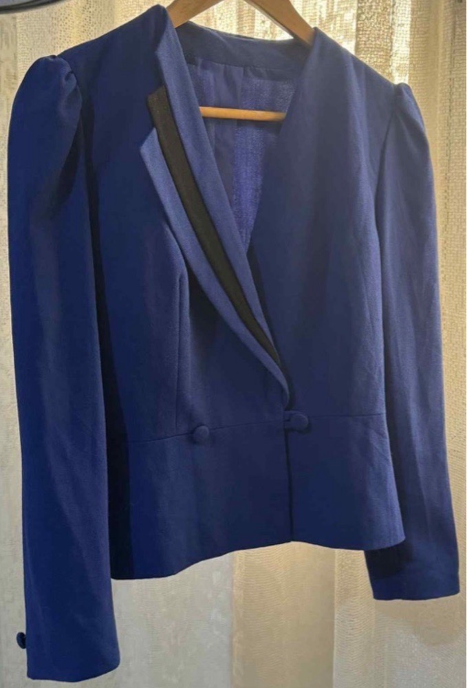 Veste courte bleu dur
