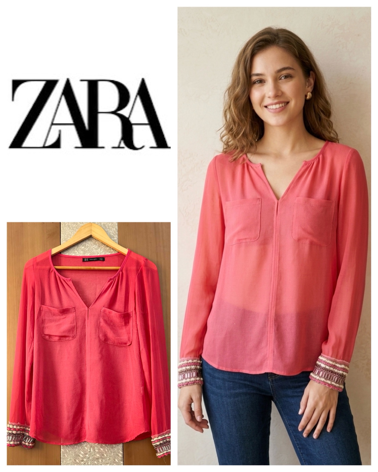 Zara blouse pink