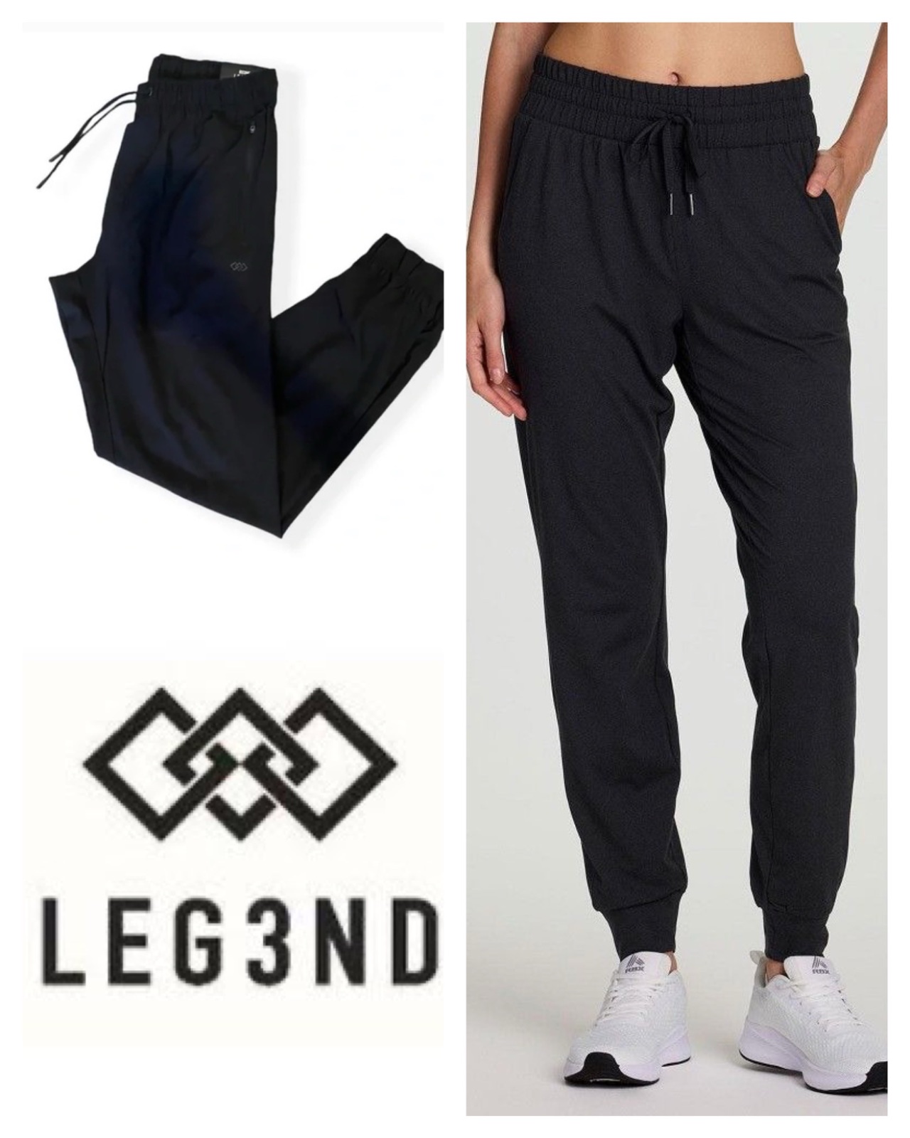 LEG3ND NWOT Black Sweatpants Joggers Women's Medium