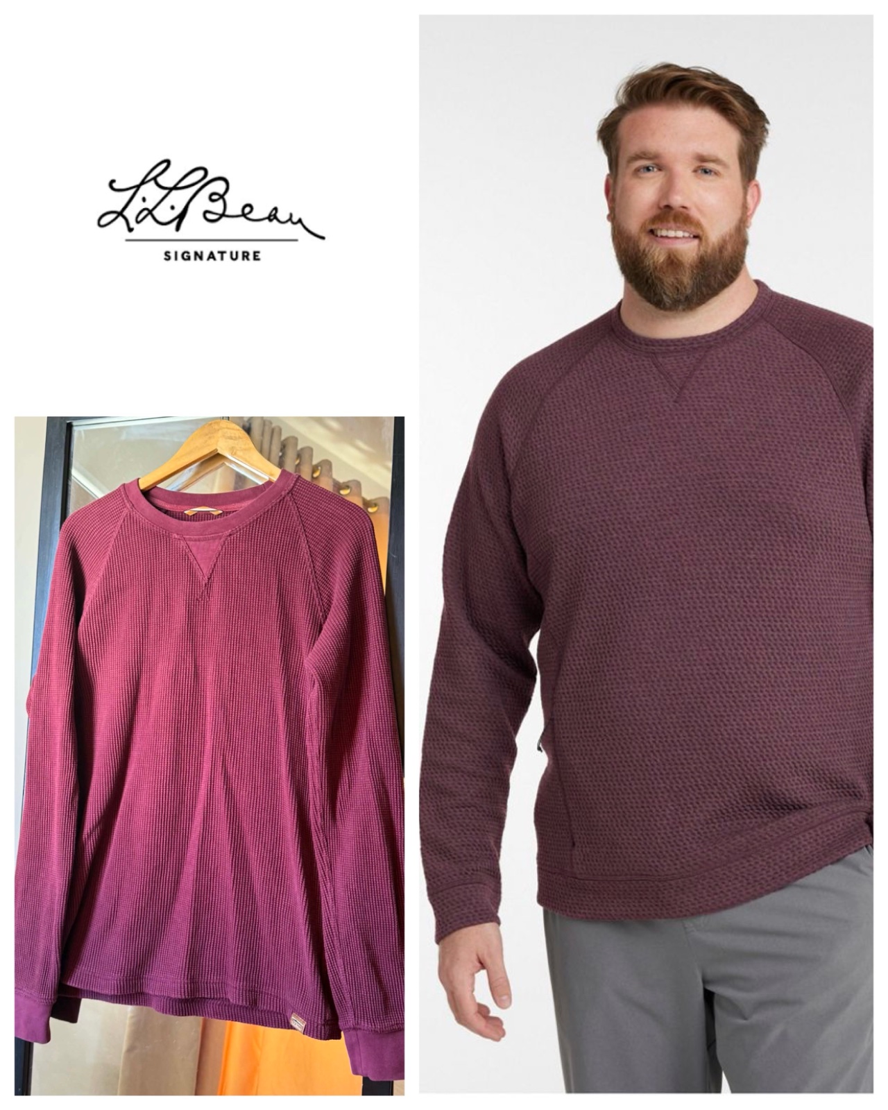 L.L bean Signature Waffle Crew Neck T-Shirt - Men's
