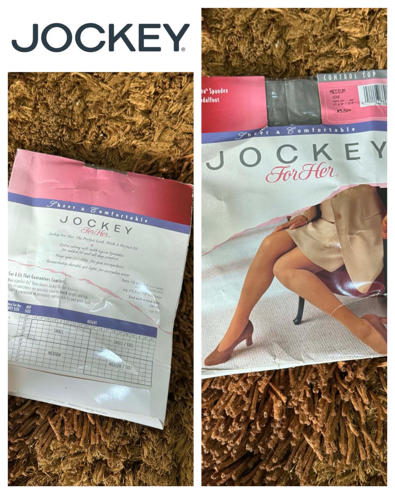 NEW vintage 90’s Y2k Jockey medium control top pantyhose tights nylons NWT jockey for her