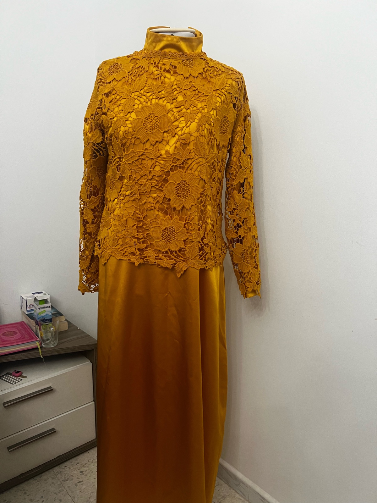 Robe soirée Jaune moutarde