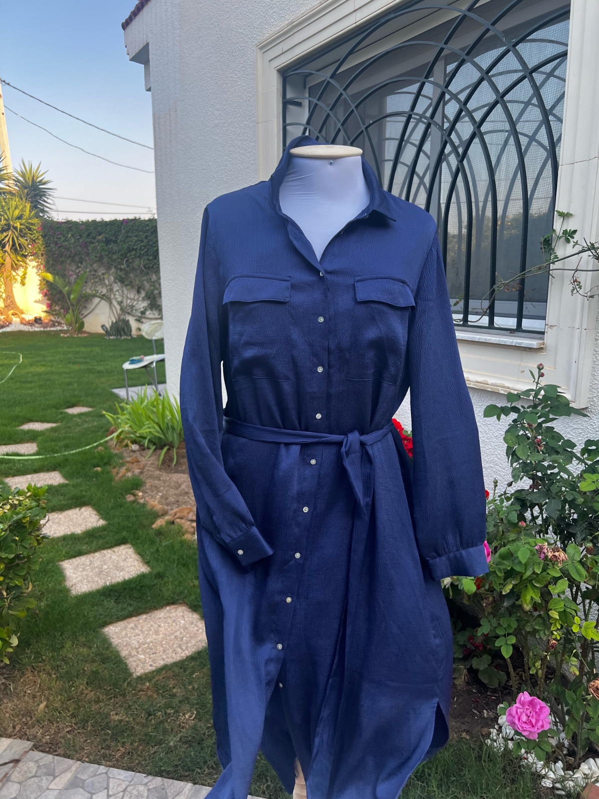 Robe chemise bleu 