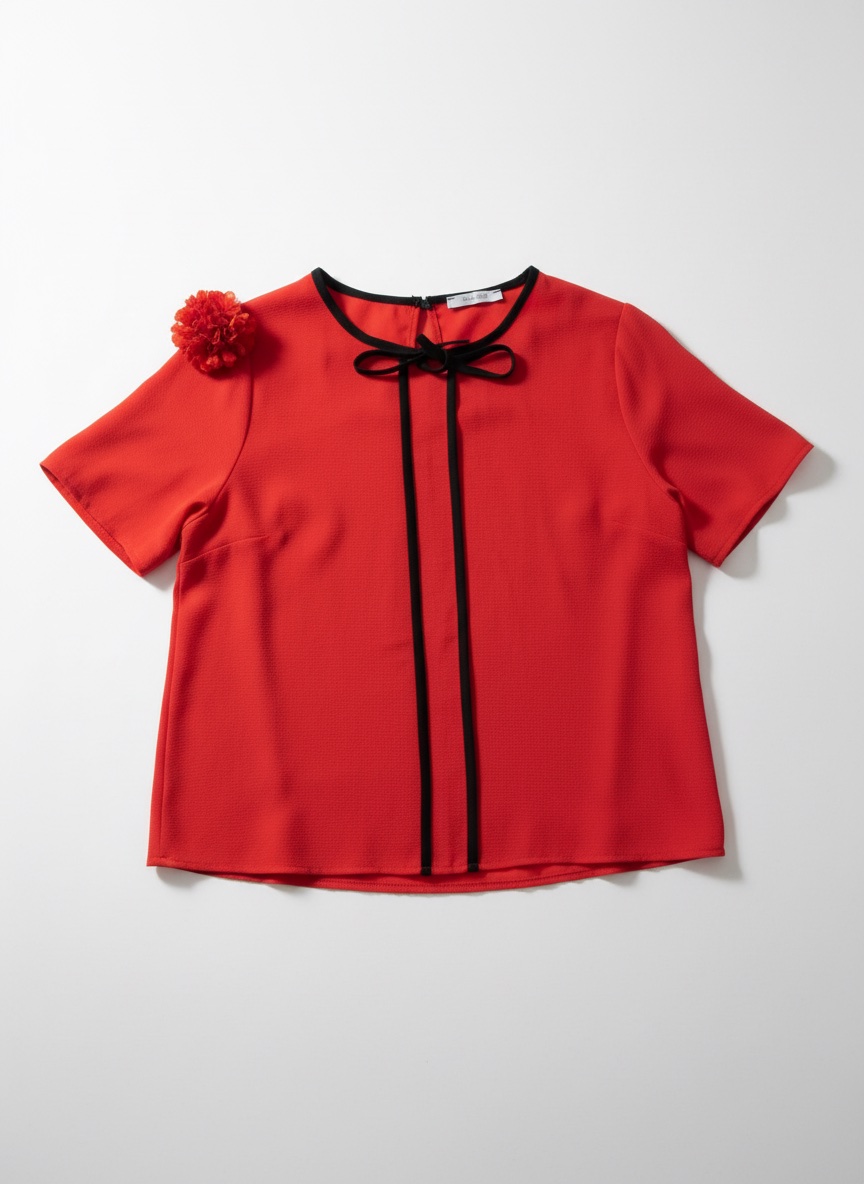 Chemise rouge courte 