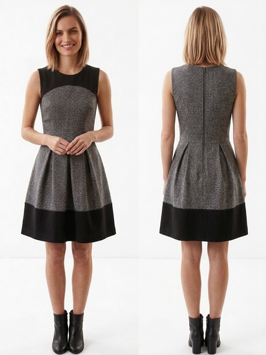 Robe gris et noire