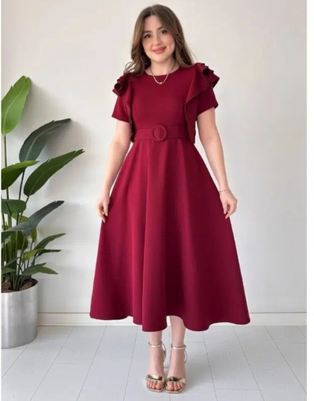 Robe rouge bordeaux 