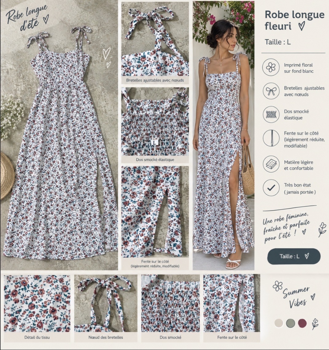 Robe d'été fleurie à bretelles nouées
