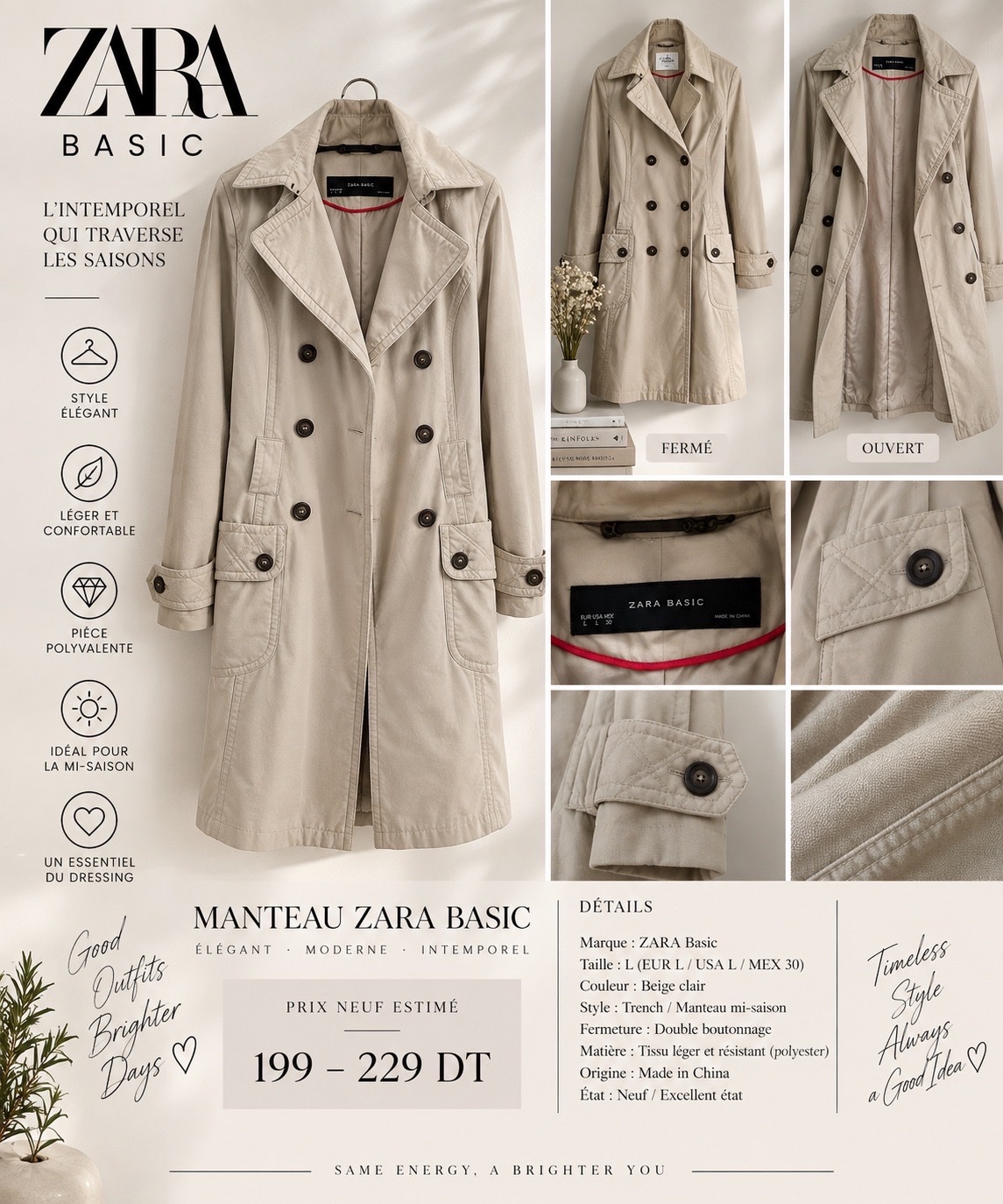 MANTEAU BASIC ZARA