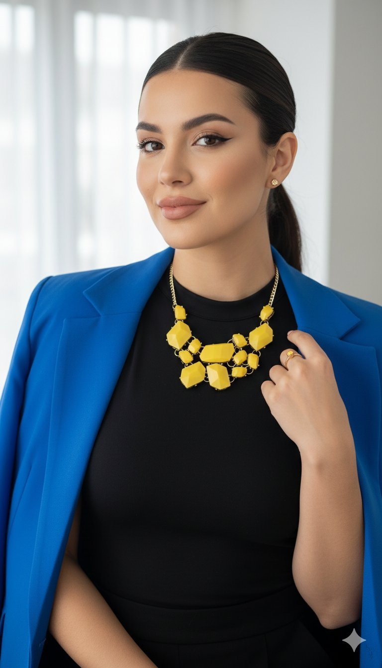 Collier jaune citron 