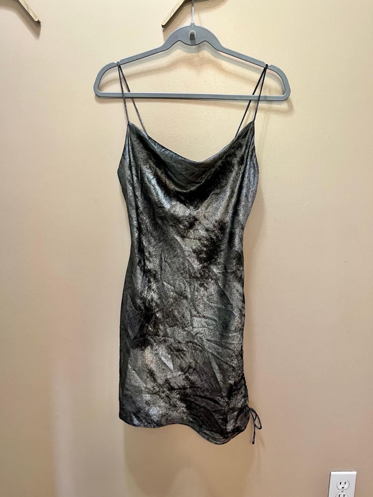 Topshop Metallic Slip Dress - Mini-Robe Métallique