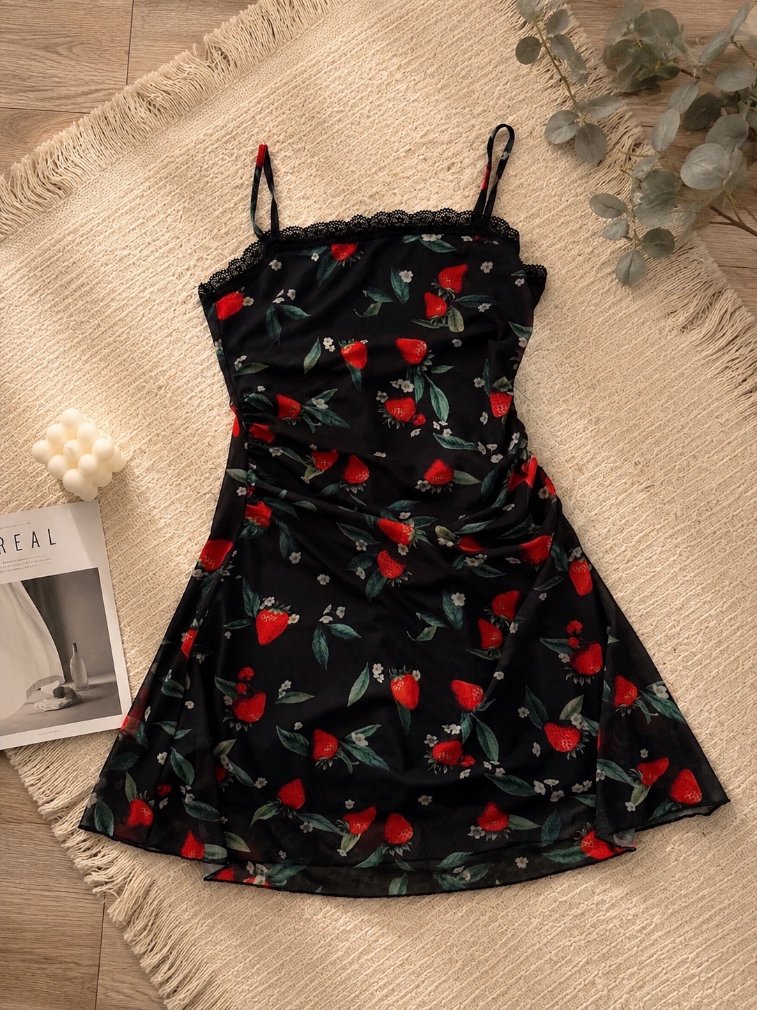 Mesh Day Dress - Strawberry