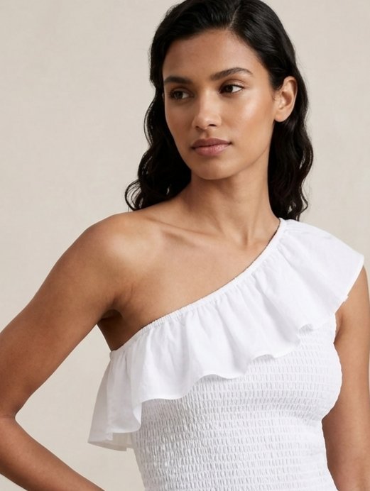 One shoulder shirt blanc 