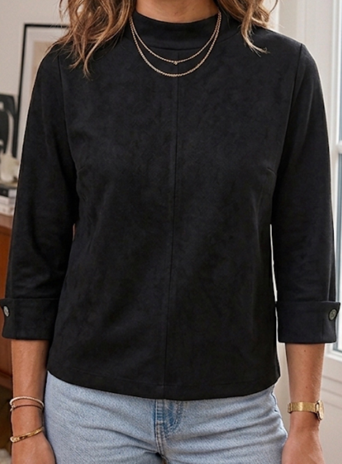 Pull noir 3 quarts taille M
