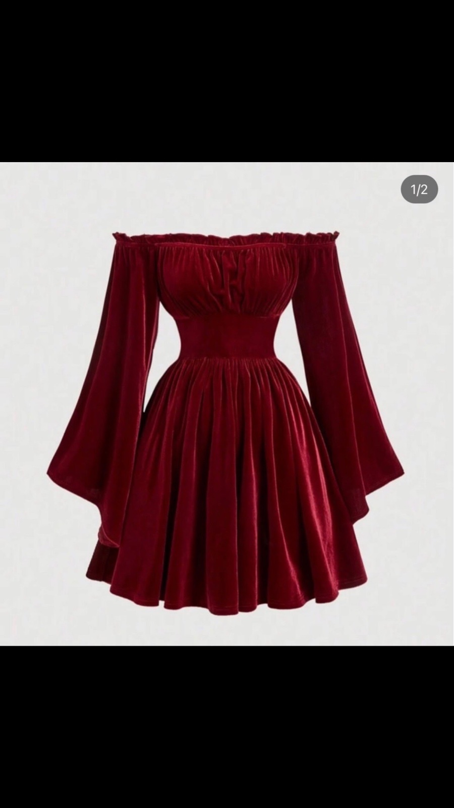 Robe velour rouge