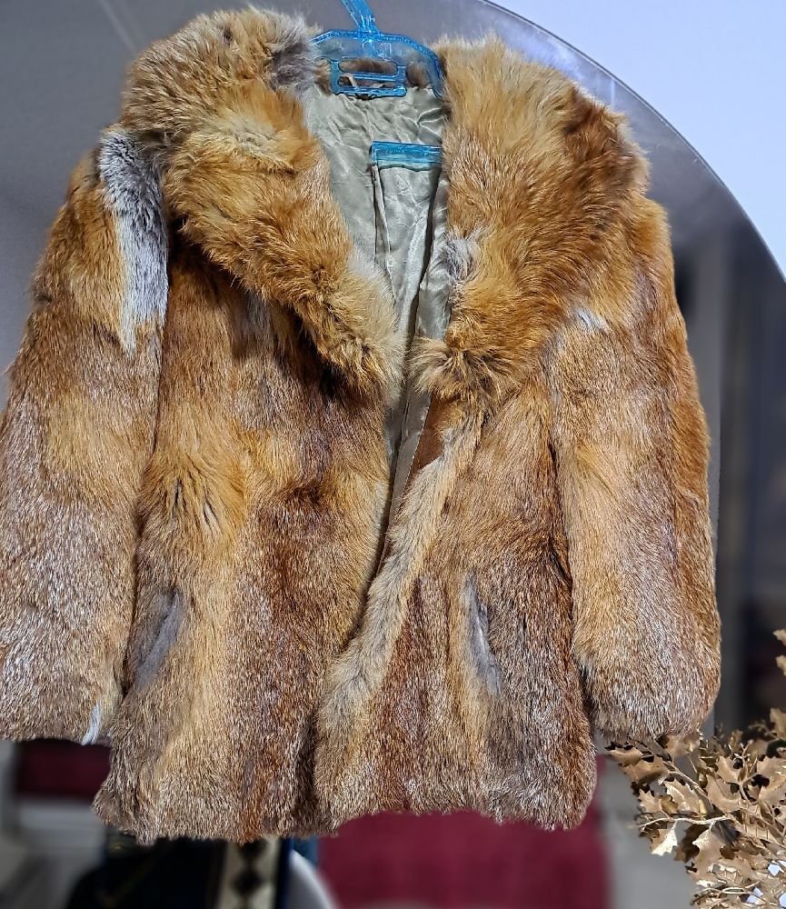 Manteau en vraie fourrure renard naturelle