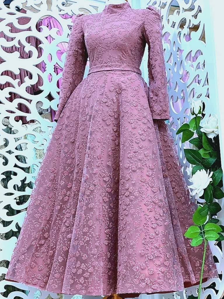 Robe soirée en rose