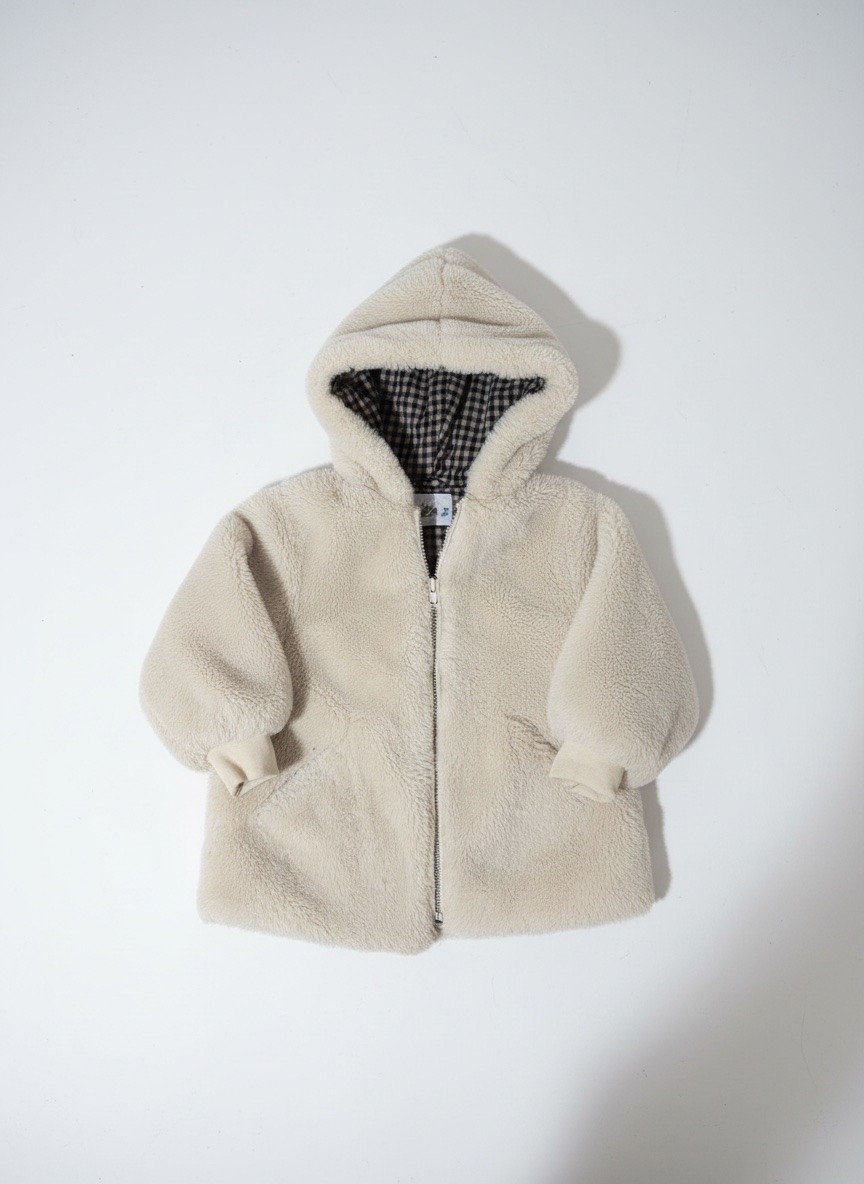 Manteau beige faux faurrure ZARA