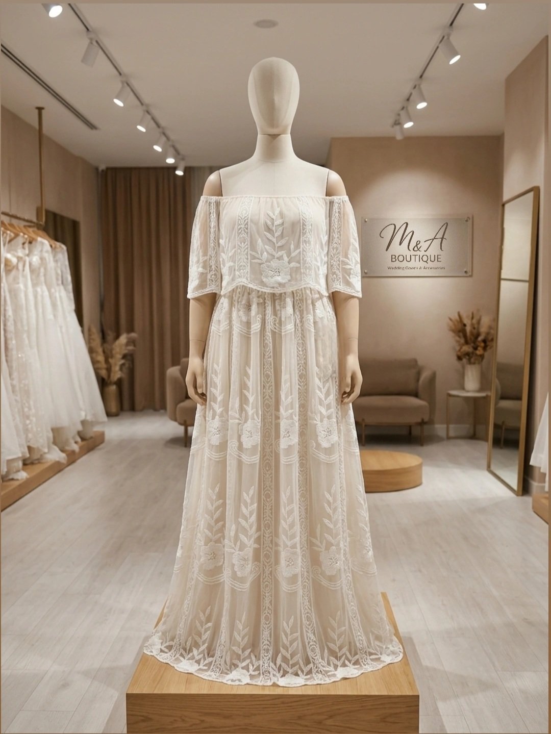 Robe de mariée longueet elegante de style boheme