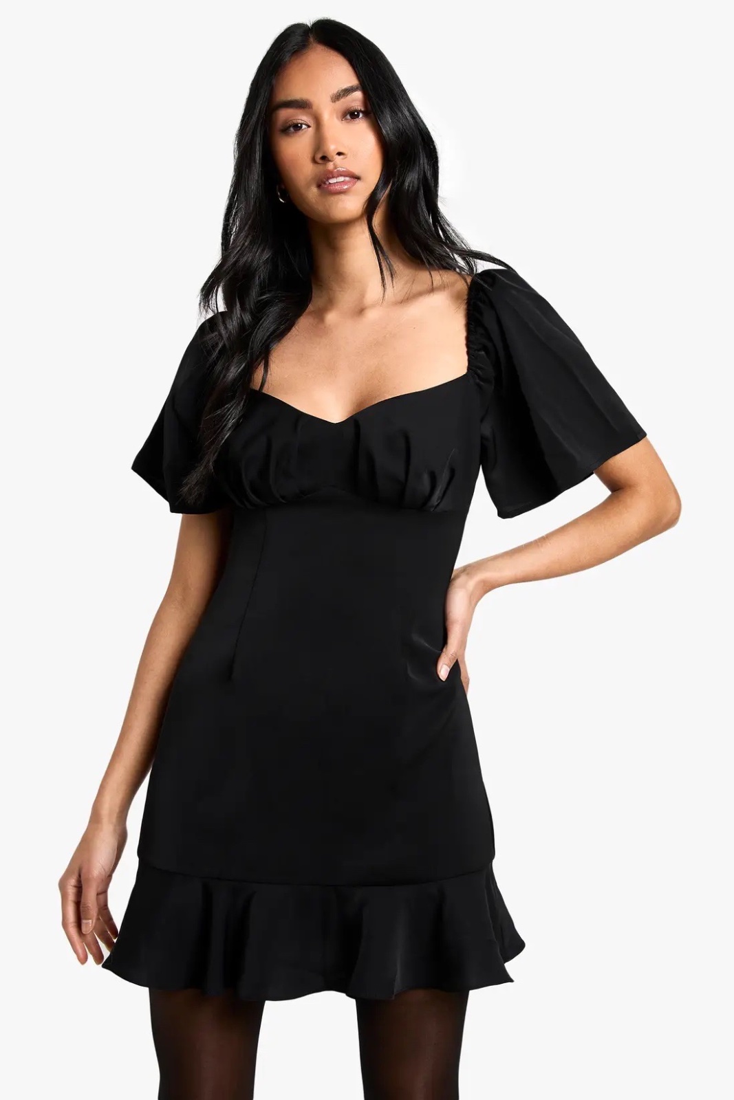 Robe noire satinée Boohoo