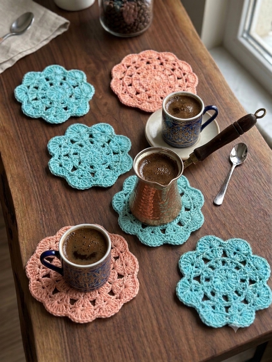 Sous tasse en crochet 