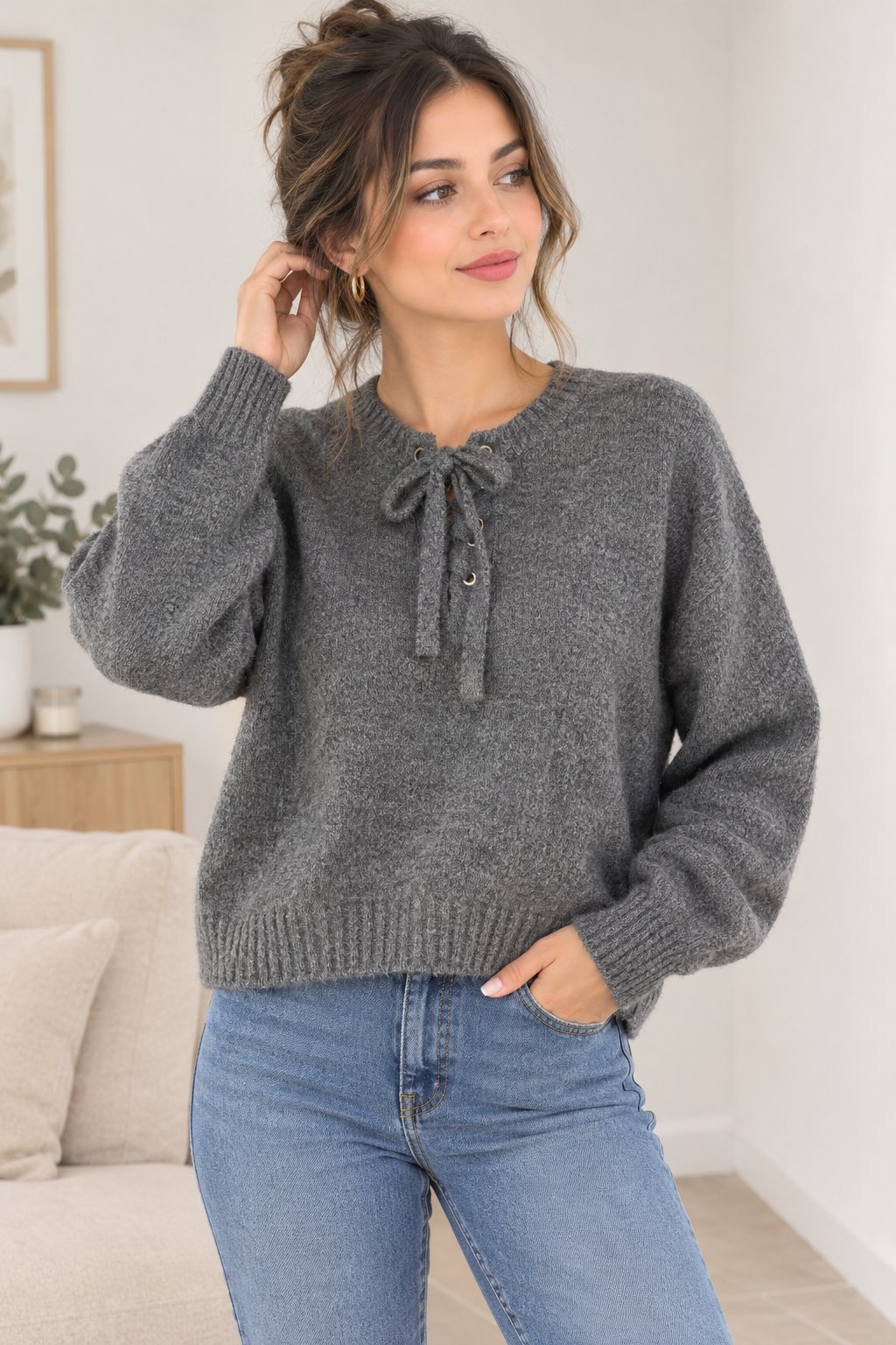 Pull gris charbon 