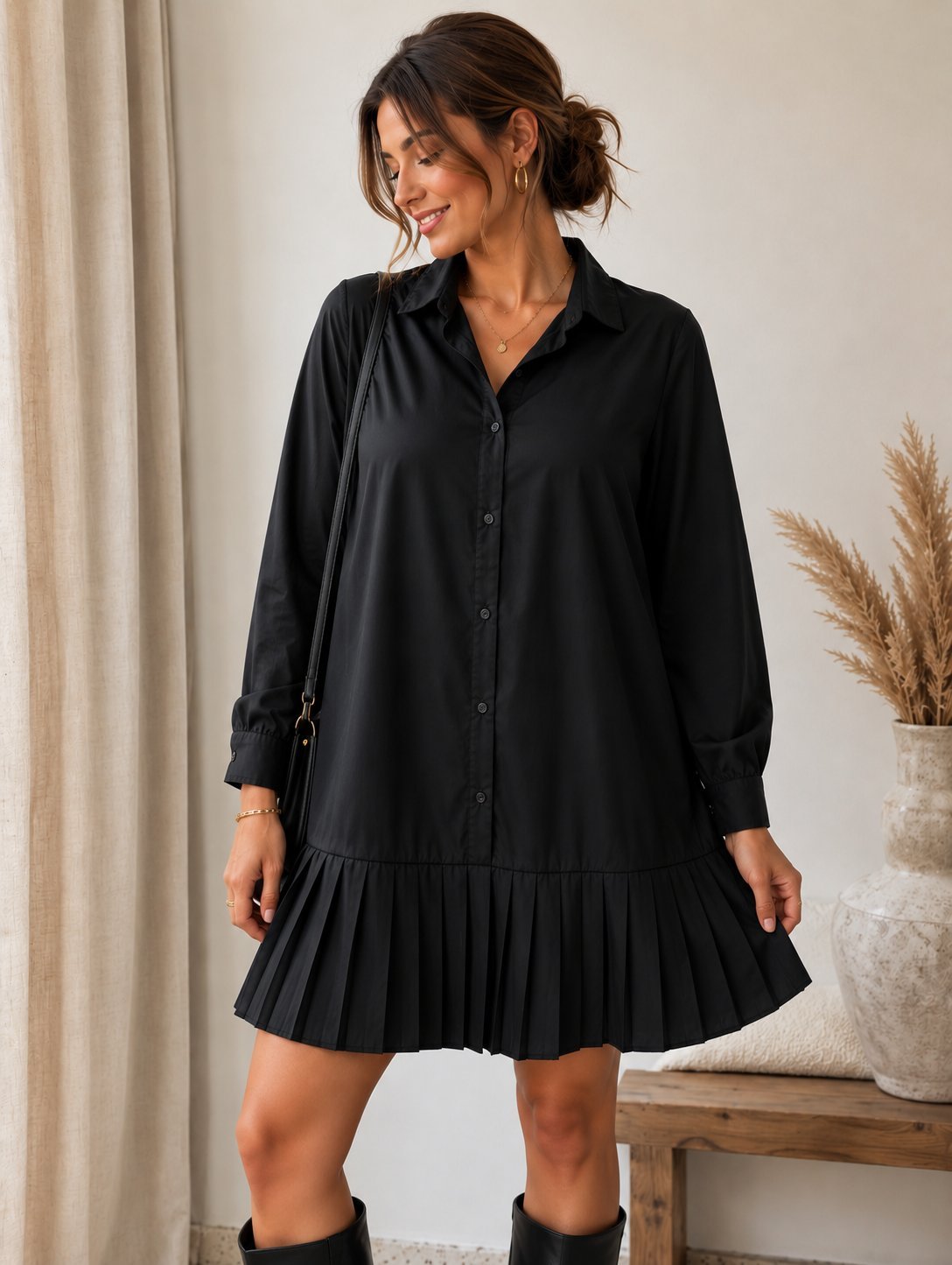 Robe chemise satiné 