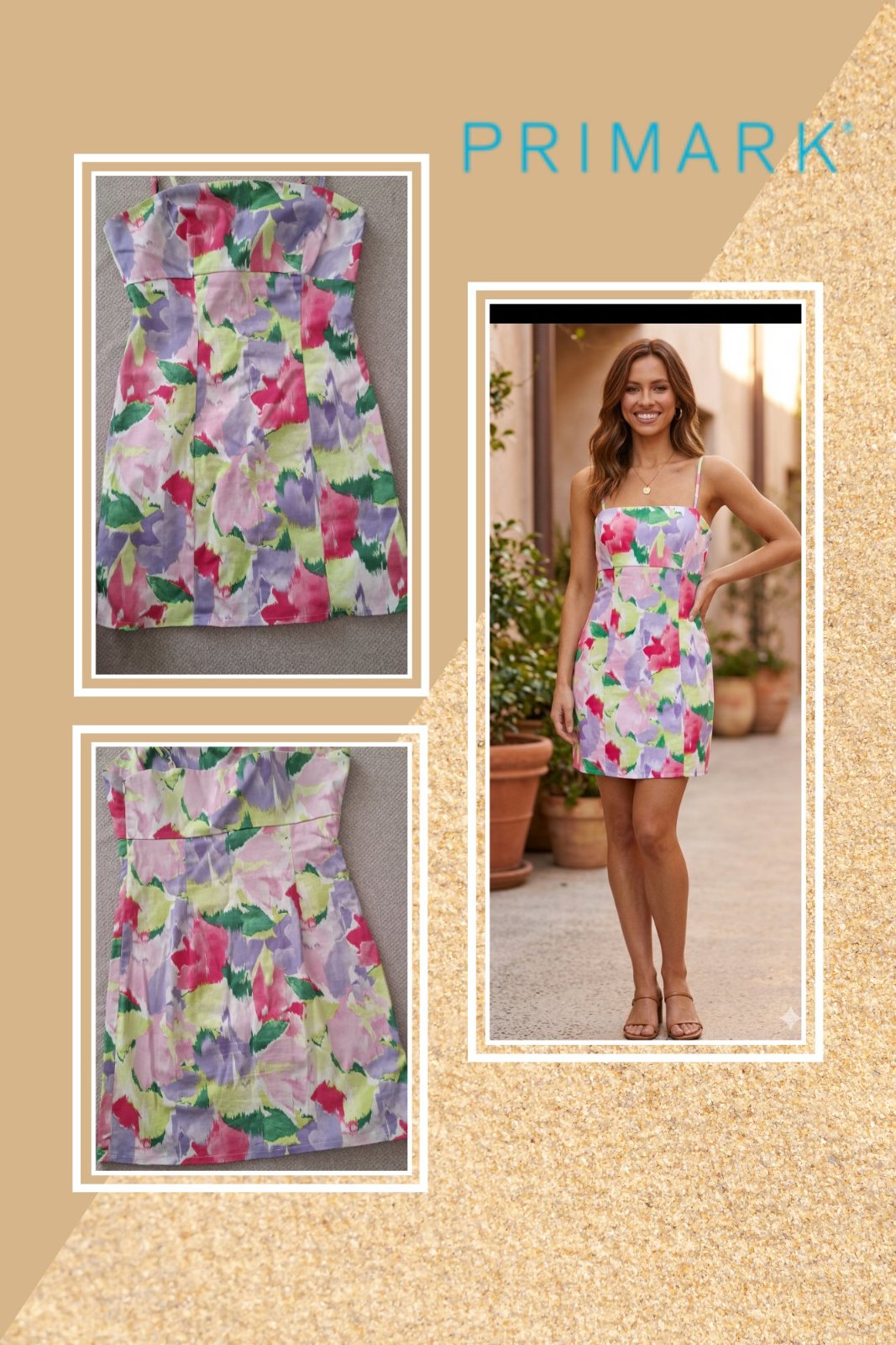 Jolie ​robe courte estivale à motifs floraux abstraits 🌸🌺💐 Tendance & Fraîche✨️