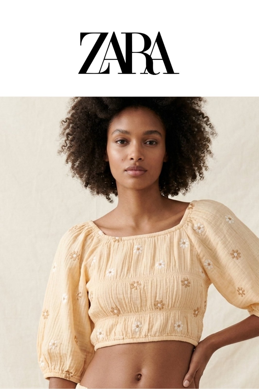 ​Crop top à Broderies Florales