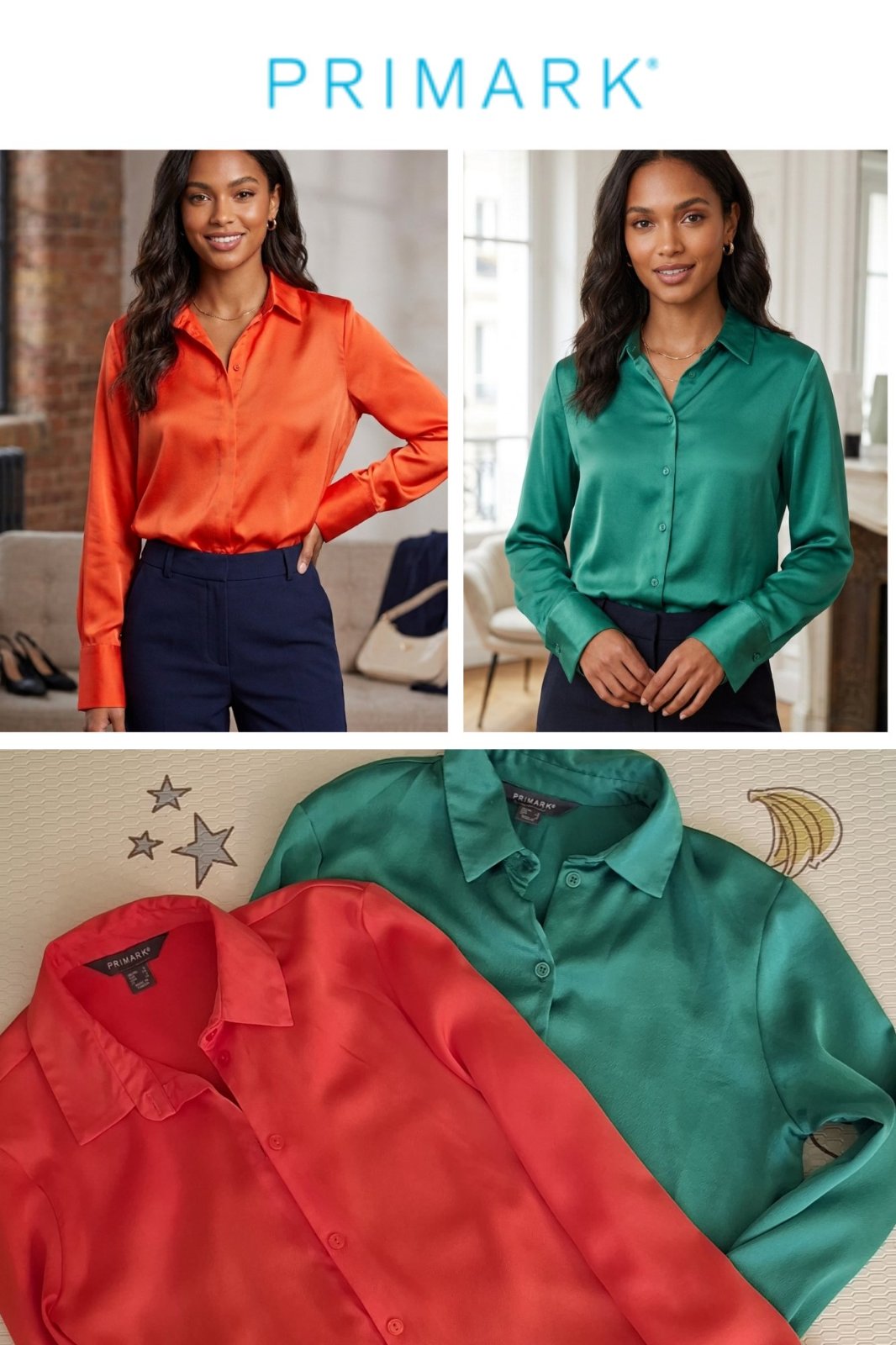 Lot de 2 chemises satinées Primark ✨