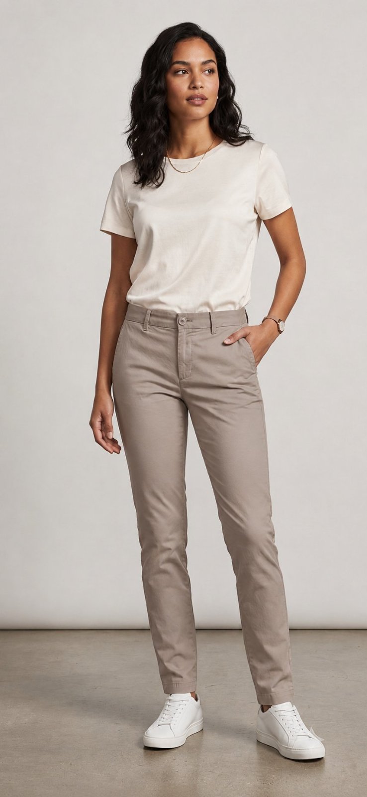 Pantalon Chino Conbipel Beige taupe - Taille 46 IT (40/42 FR) - Très bon état