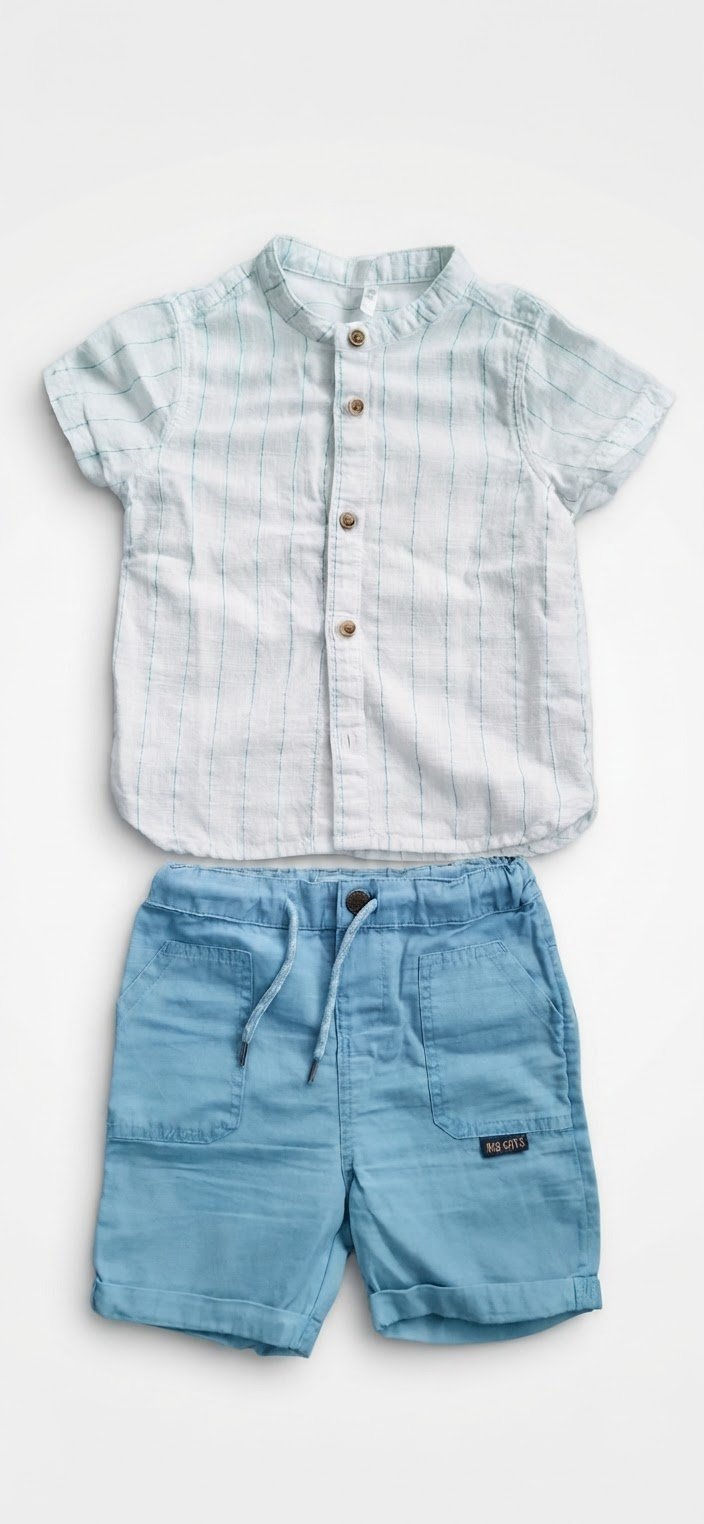 Tenue pour bébé garçon chemise et short 💙💙💙