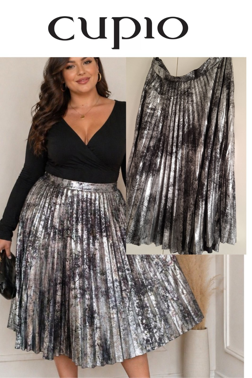 ✨️Jupe plissée métallisée Cupio 🔥✨️– chic & tendance✨️