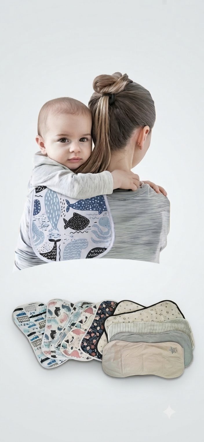 Lot de 9 bavoirs d'épaule anti-régurgitationaux motifs variés 🥰💙